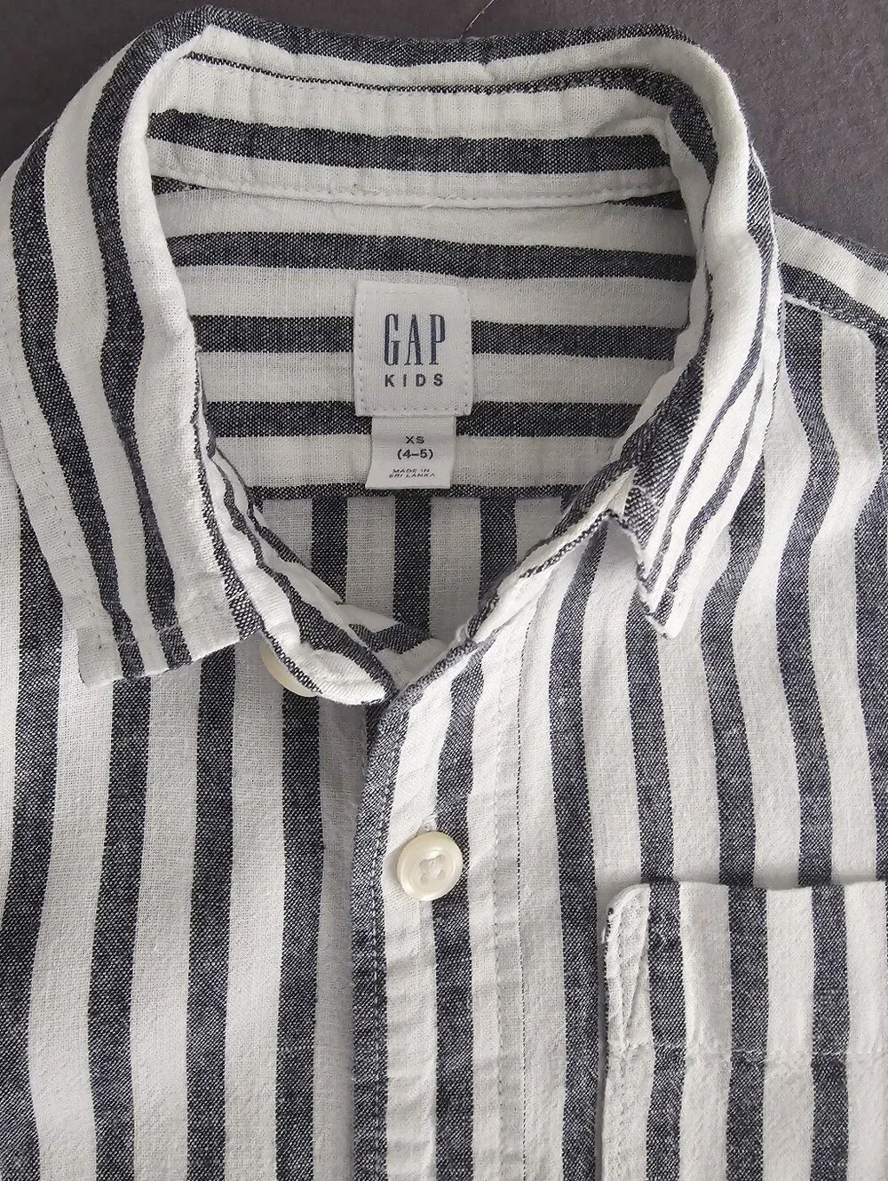 Gap Kids, Linen Blend Striped Shirt, S Boys